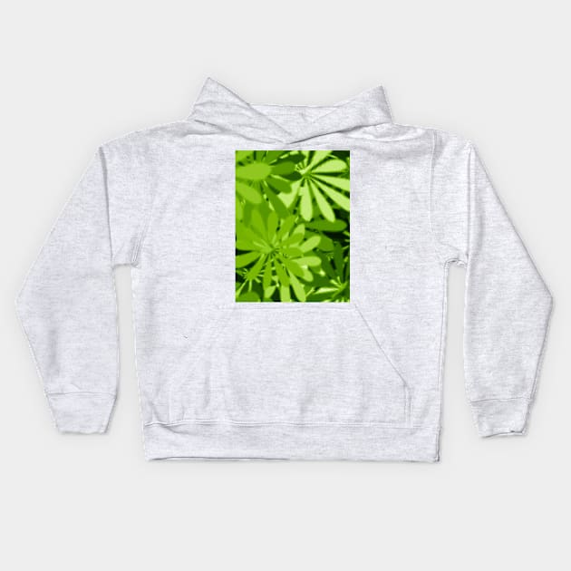 BIG GREEN  FLORAL PALM LEAVES PATTERN FOR SUMMER Kids Hoodie by colorsandpatterns